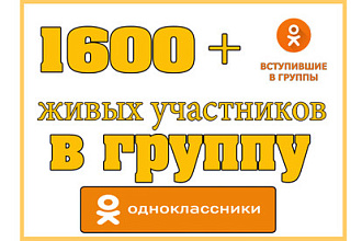 1600 +200 живых участников в группу Одноклассники