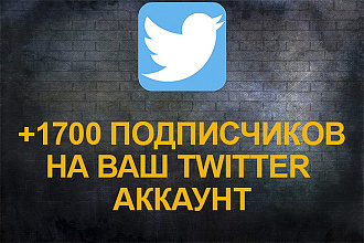 1700 подписчиков в ваш аккаунт Twitter