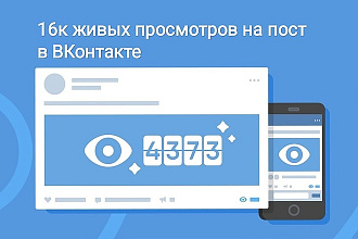 Добавление 16000 живых просмотров на пост в ВК