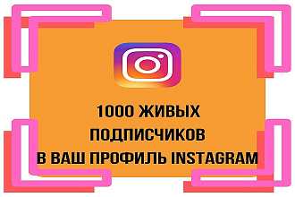 1000 живых подписчиков в ваш профиль Instagram