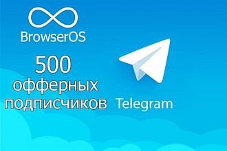 500 подписчиков офферов на ваш канал Telegram