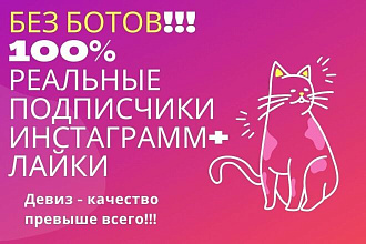 100 реальных людей подпишутся на Ваш аккаунт и лайкнут Ваш пост