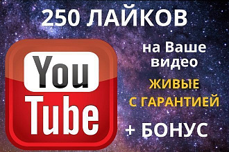 250 лайков на видео YouTube + Бонус