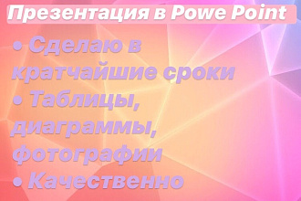 Презентация в Power Point на вашу тему