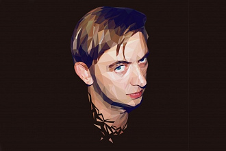 Оригинальный векторный портрет по фото в стиле Low Poly