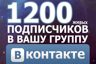 1200 подписчиков на Вашу страницу Вконтакте или в группу