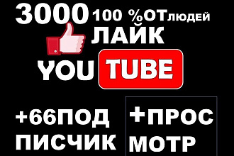 3000 лайк+просмотр+60 подписчик 100% от людей