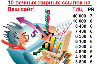 10 трастовых ссылок ТИЦ от 3800 до 40000 общий 96400