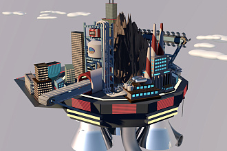 3D визуализация в стиле low poly