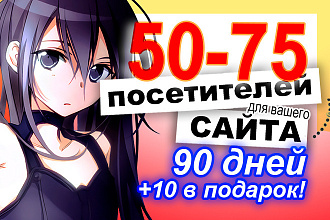 50-75 посетителей в сутки в течение 90 дней с возможностью увеличения