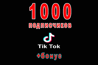 1000 подписчиков на аккаунт в TikTok+бонус 20 000 просмотров видео
