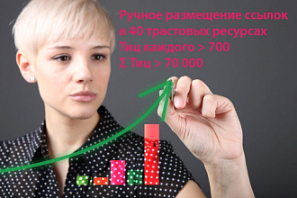 Размещу вручную 40 жирных ссылок на ваш сайт с тиц от 700