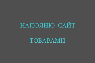 Наполню сайт товарами