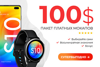 Пакет мокапов на 100 долларов