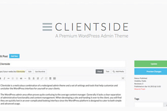 Clientside WordPress Admin Theme Пользовательская Админка