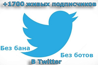 1700 подписчиков в ваш аккаунт в Twitter