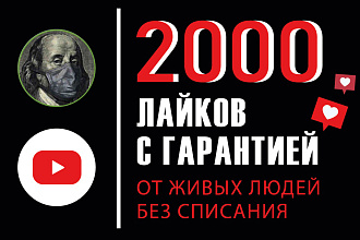 2000 Живых лайков youtube c гарантией