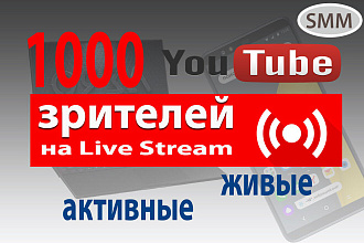 1000 зрителей на стрим, прямую трансляцию, на ютубе