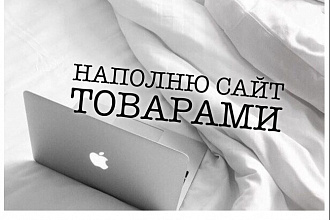 Наполнение сайта товарами