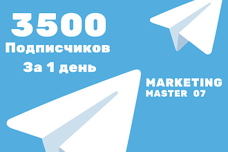 3500 подписчиков на канал, группу Telegram. Безопасно и быстро