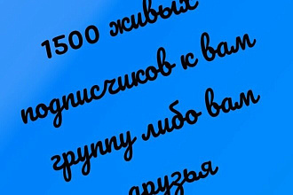 1500 подписчиков живых вам в группу либо в друзья