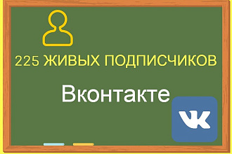 225 живых подписчиков в группу ВКонтакте