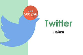 Лайки на пост Twitter 500 шт + 100 шт бонусом