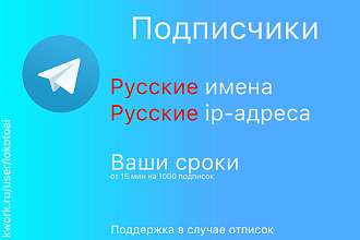 1000 подписчиков RU в группу или канал