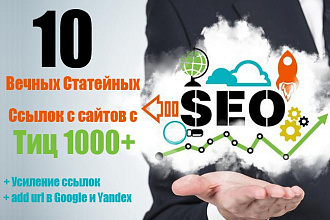 10 Вечных Статейных ссылок с сайтов Тиц 1000+. Дополнительно усиление ссылок
