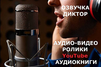 Озвучка, диктор, запись голоса с обработкой под ключ